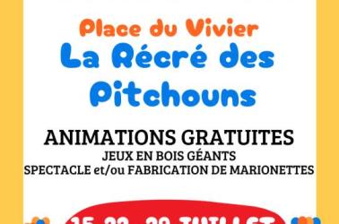Affiche Fête d'école Enfants Style naïf bleu orange jaune poster à imprimer ballons - 1